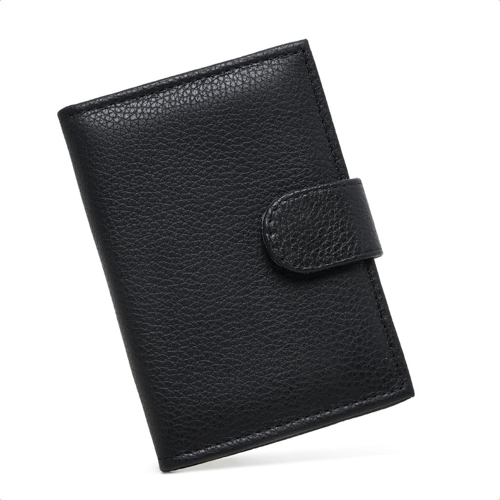 Carteira Feminina Couro Legitimo Porta Documentos CNH RG Cartões Botão Pressão Elegante Luxo.