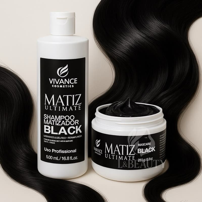 Kit Capilar Preto Shampoo Matizador Tonalizante 300ml + Máscara Tonalizante 250g  - Vivance Cosmétic