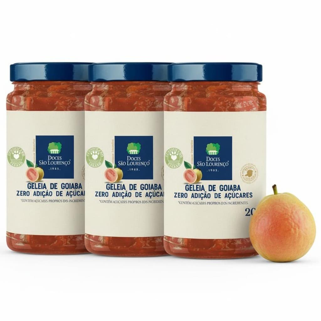 Kit c/ 3und Geleia Diet de Goiaba SAO LOURENCO 200g