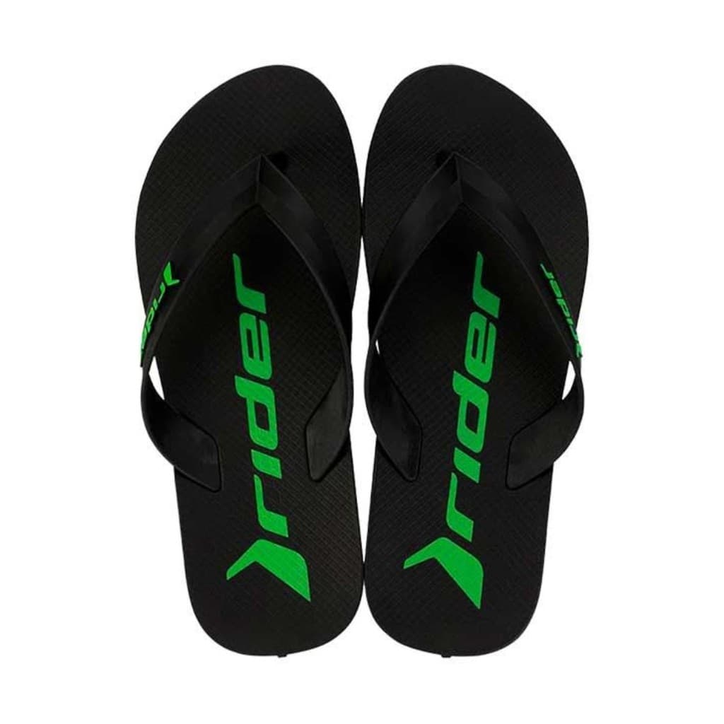 Chinelo Rider Feel Adulto Preto/Verde Ipanema Tamanhos