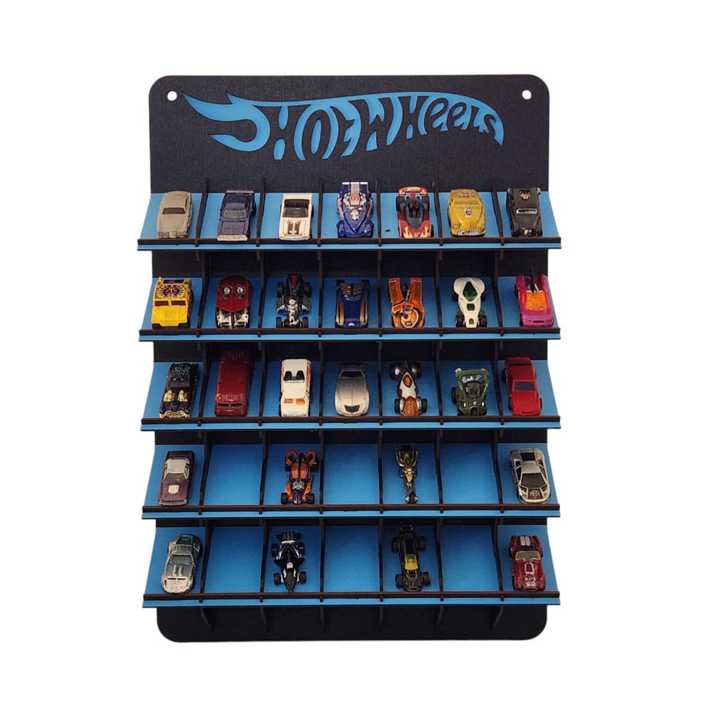 Porta Carrinhos HotWheels Expositor 35 Carrinhos MDF