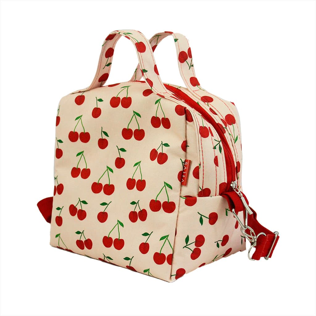 Lancheira Isotérmica Cerejinha Bolsa Porta Marmita Lanches Infantil Escolar