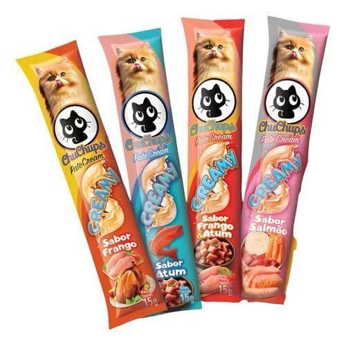 Chuchups Petisco Cremoso Para Cães e Gatos – 4 Sabores - Contém 4un de 15g
