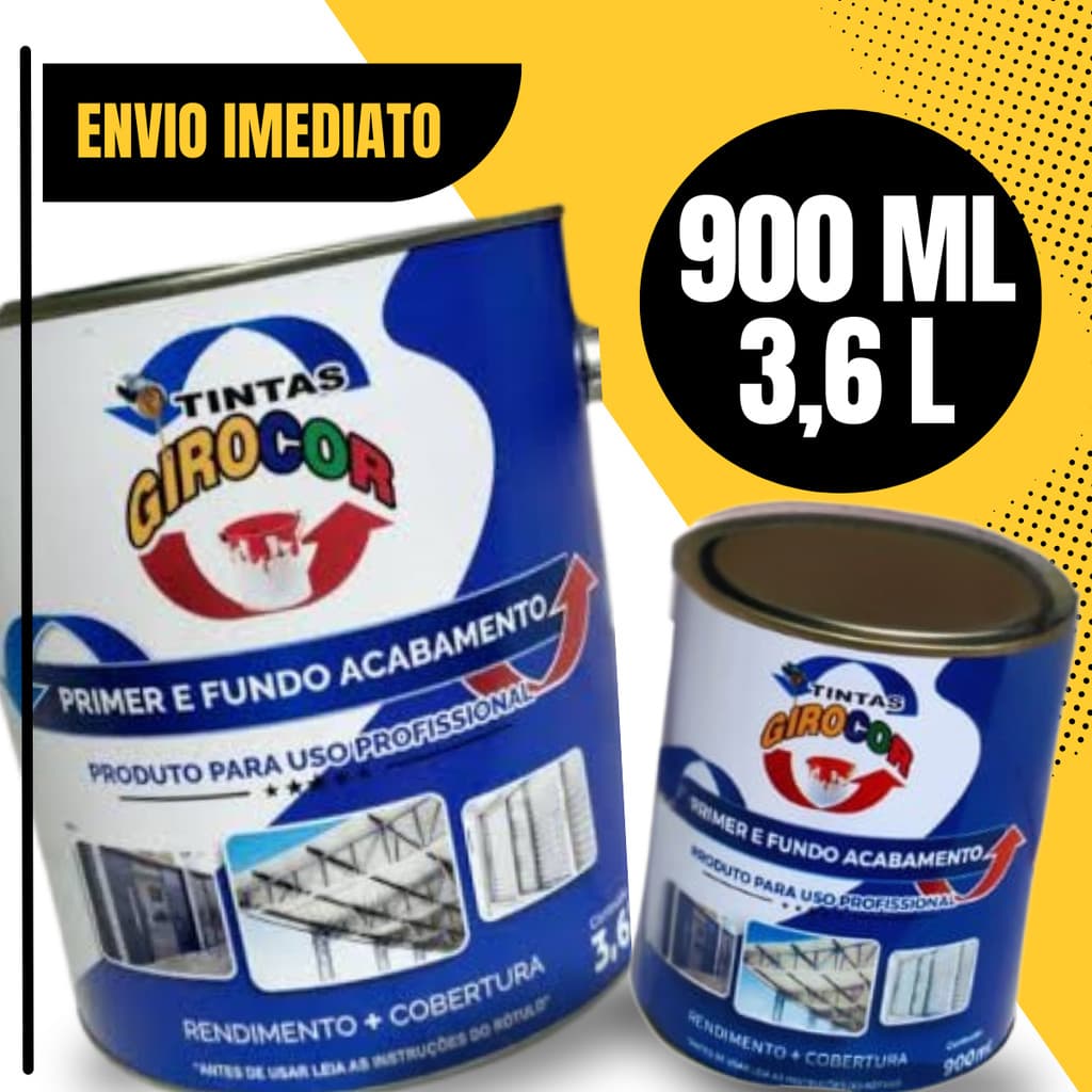Zarcão Primer Fundo Preparador Linha Premium Cinza Médio 3,6 Litros 900ML