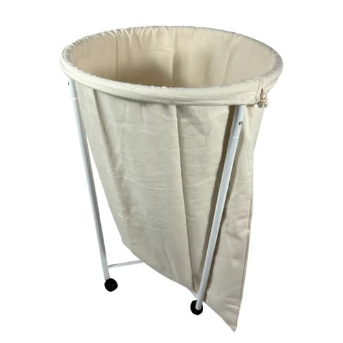 Suporte Hamper Hospitalar + Saco em Algodão Cru 100 Litros Branco