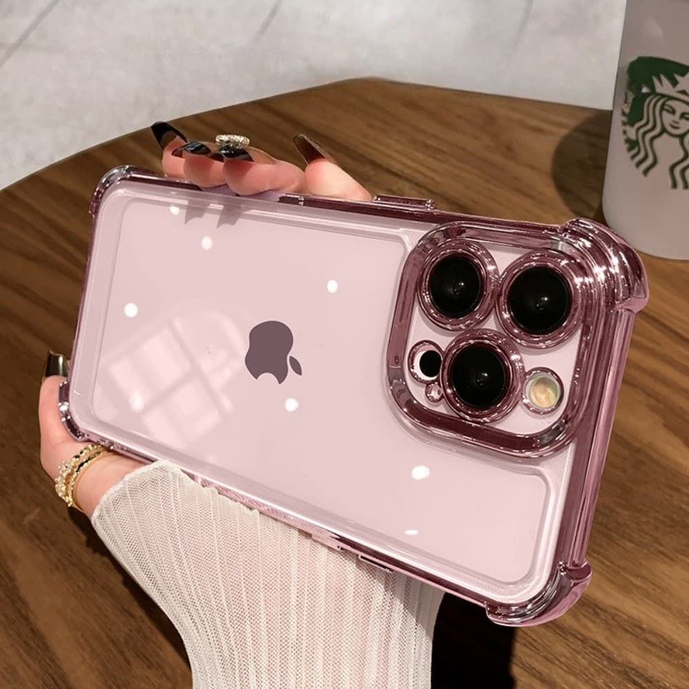 Anti-impacto Capinha Para iPhone 17 16 15 14 13 12 11 Pro Max Plus 17 Air Eletrodepositado transparente