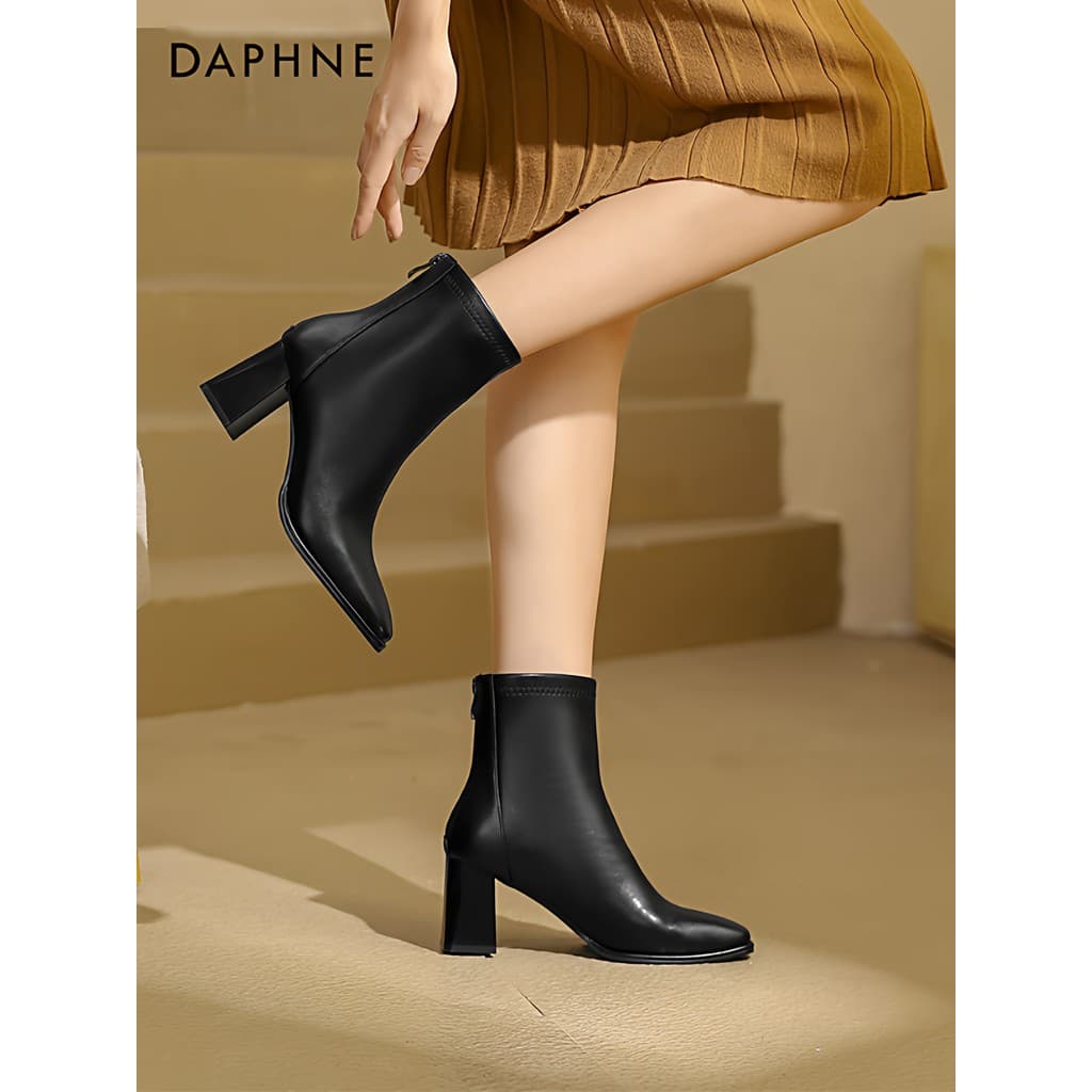 Daphne botas curtas de salto alto mais magro olhar Martin botas femininas 2025 outono inverno sapatos femininos botas fe