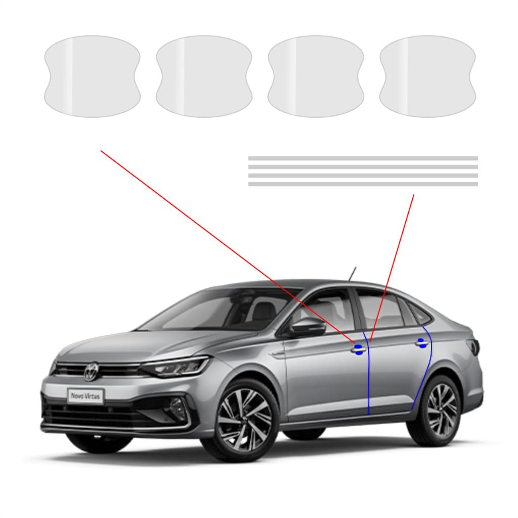 Kit Protetor De Maçaneta E Quina De Porta Vw Virtus Ppf
