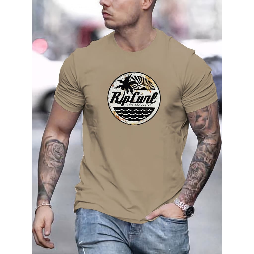 Camiseta Masculina Moda Rip Curl Palmeira Mar Praia Beach