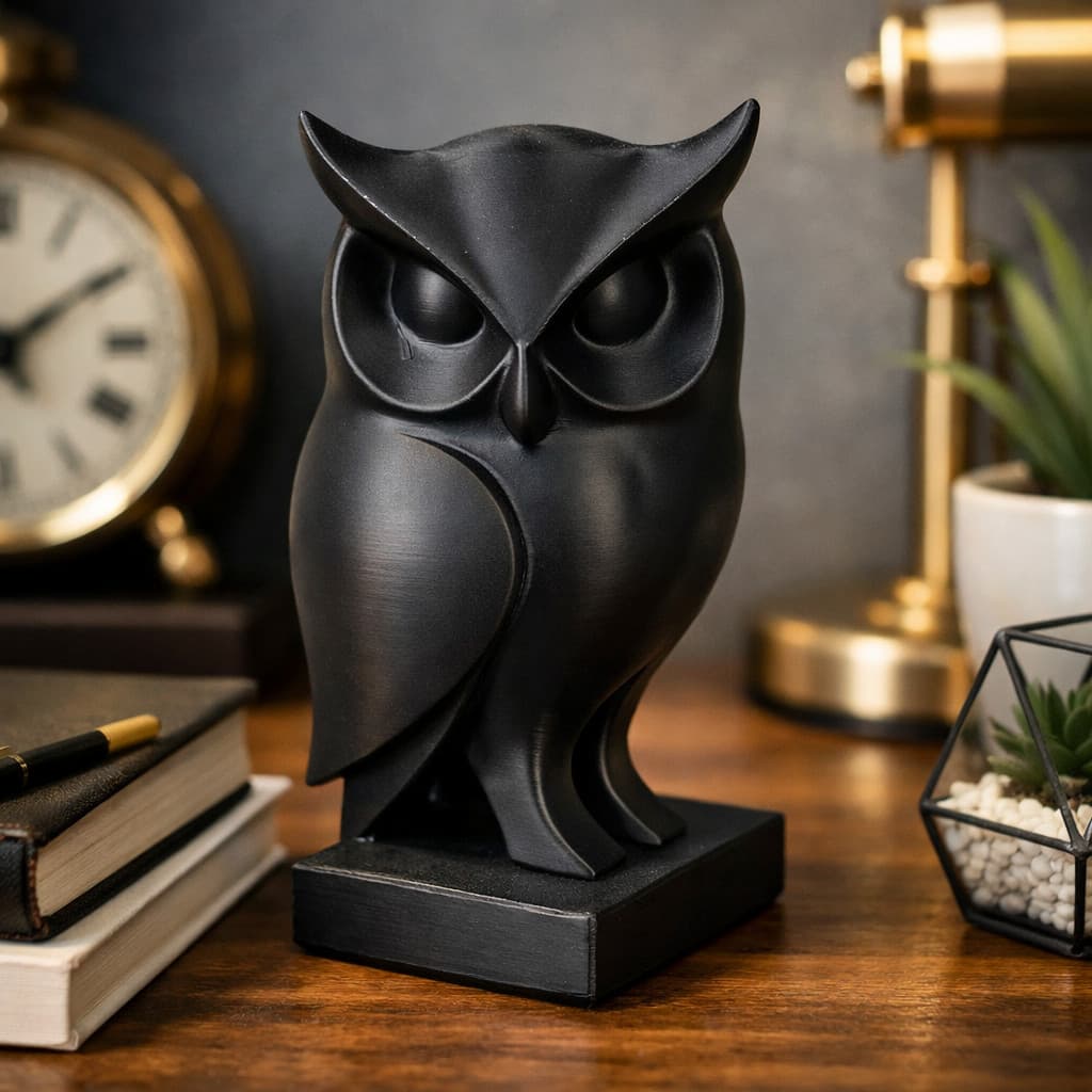 Escultura Coruja Decorativa Minimalista Luxo para Decoração de Casa escultura
