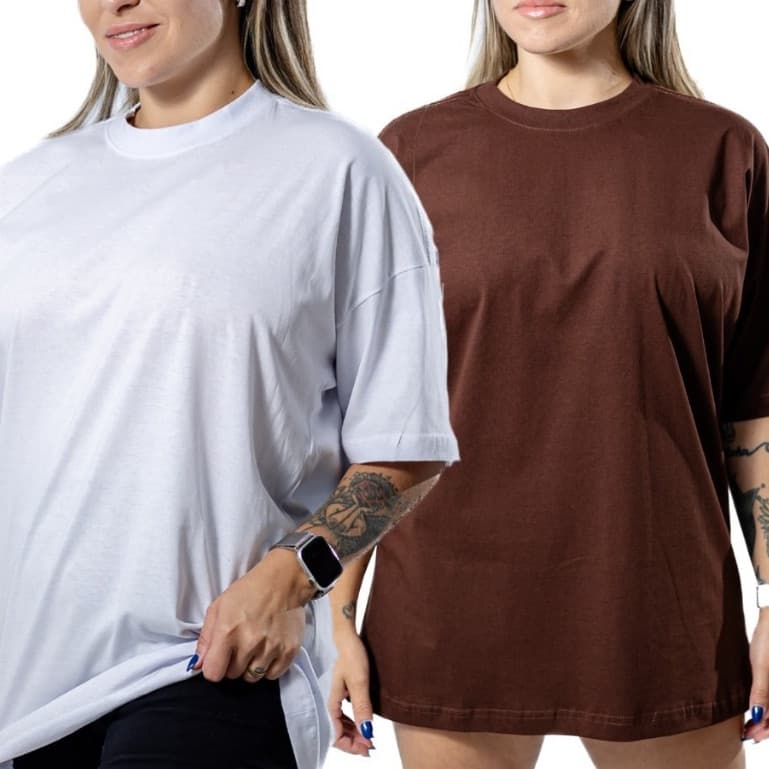 Camiseta Oversized Feminina Larga Streetwear Casual Treino Academia Crossfit