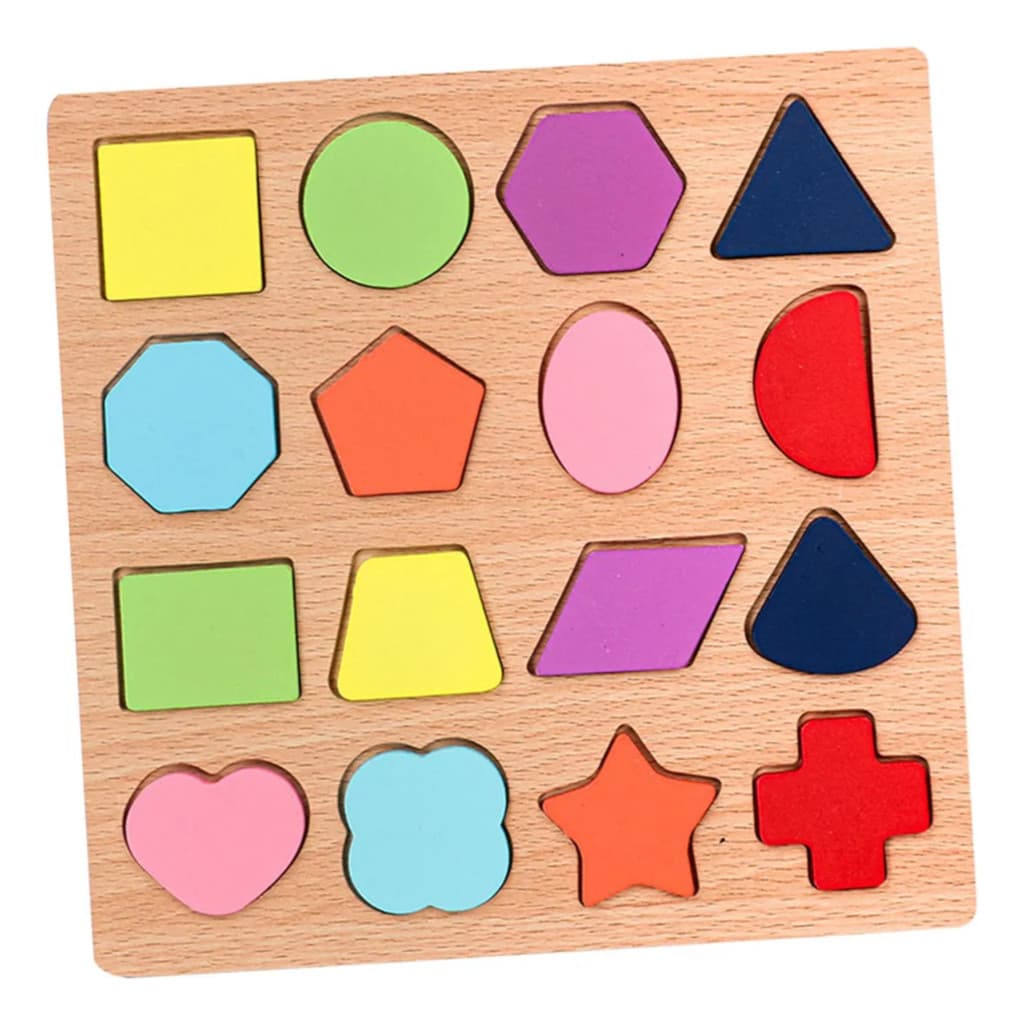 Brinquedo de tabuleiro de quebra-cabeça Montessori com reconhecimento de formas