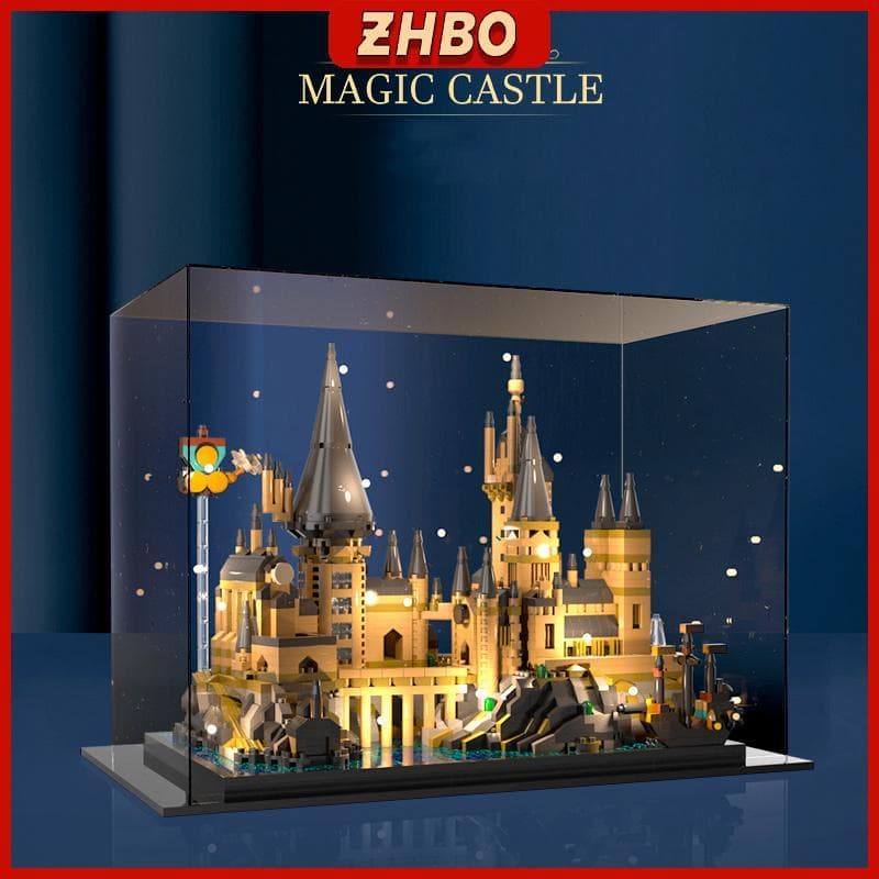 Blocos de construção em miniatura Kit De Construção Do Castelo De Hogwarts Brinquedos Com luzes