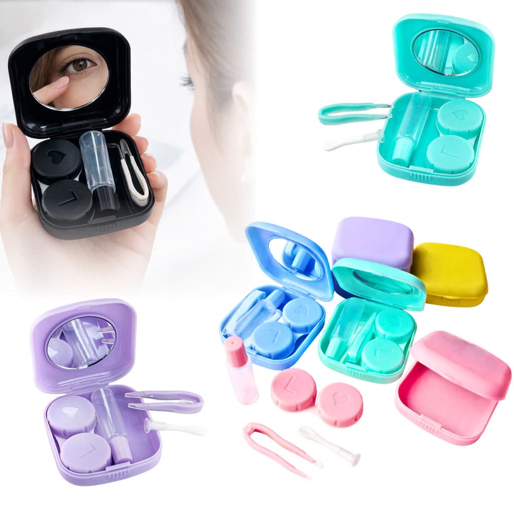 Kit Lentes de Contato Completo com Espelho Prático e Portátil Kit Pinça Ventosa Espelho
