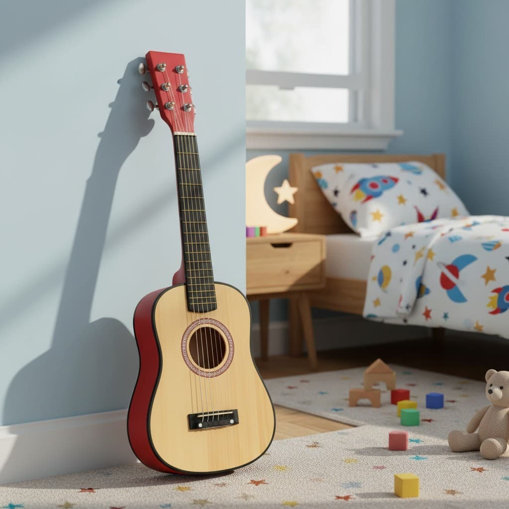 Mini Violão Brinquedo Palheta Crianças Infantil Corda Em Aço Acústico
