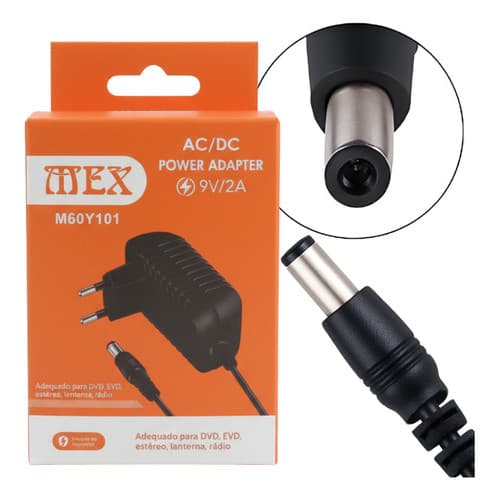 Fonte Mex 9V 2A Bivolt 50/60Hz Estabilizada Para Roteador CFTV P4
