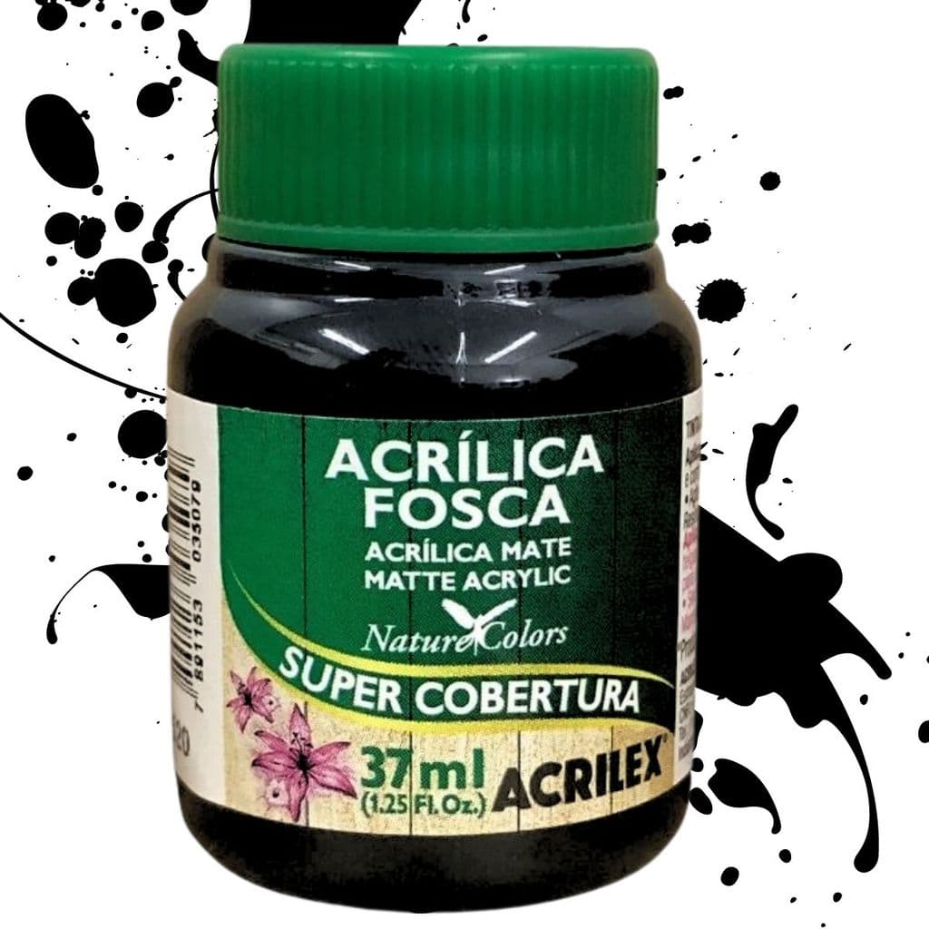 Tinta Acrilica Fosca Acrilex 37ml 520-preto