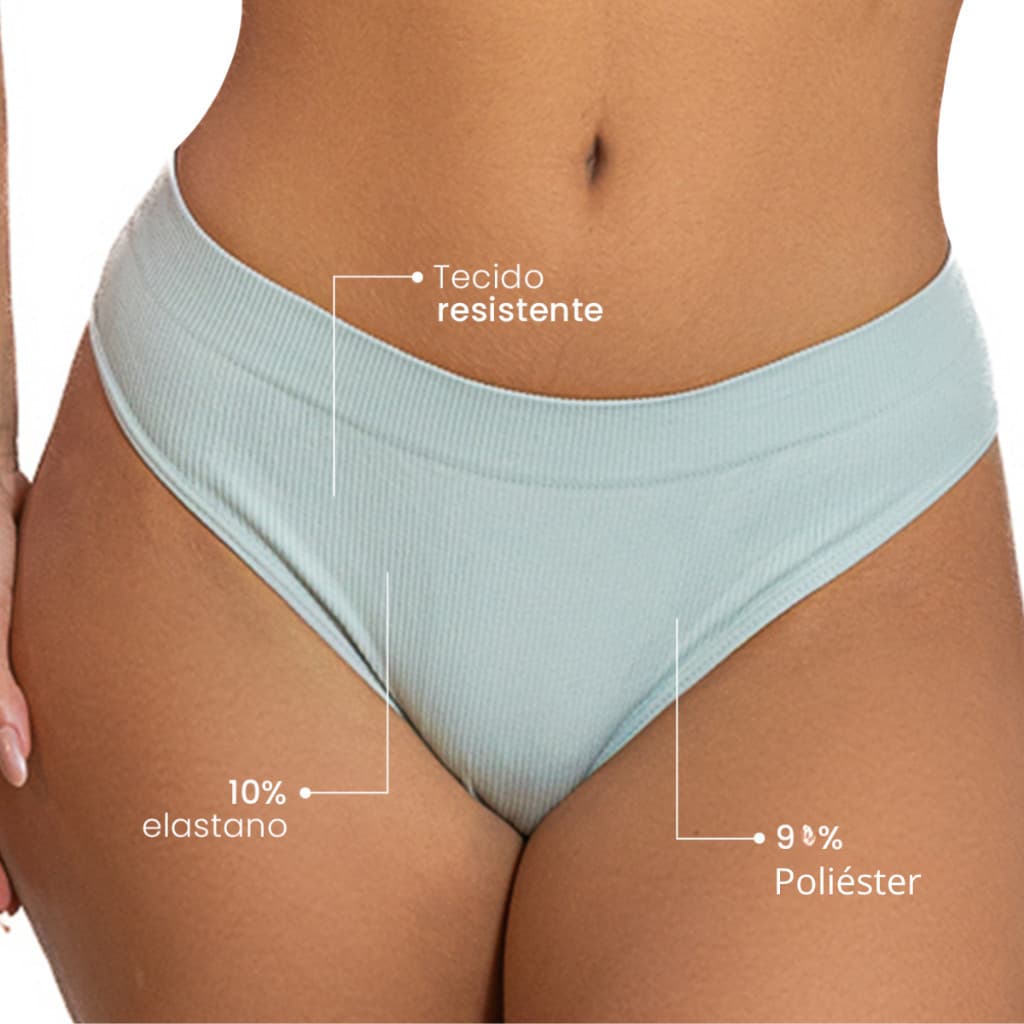 Kit 5 Calcinhas Canelada IMPORTADA Tanga Básica Conforto