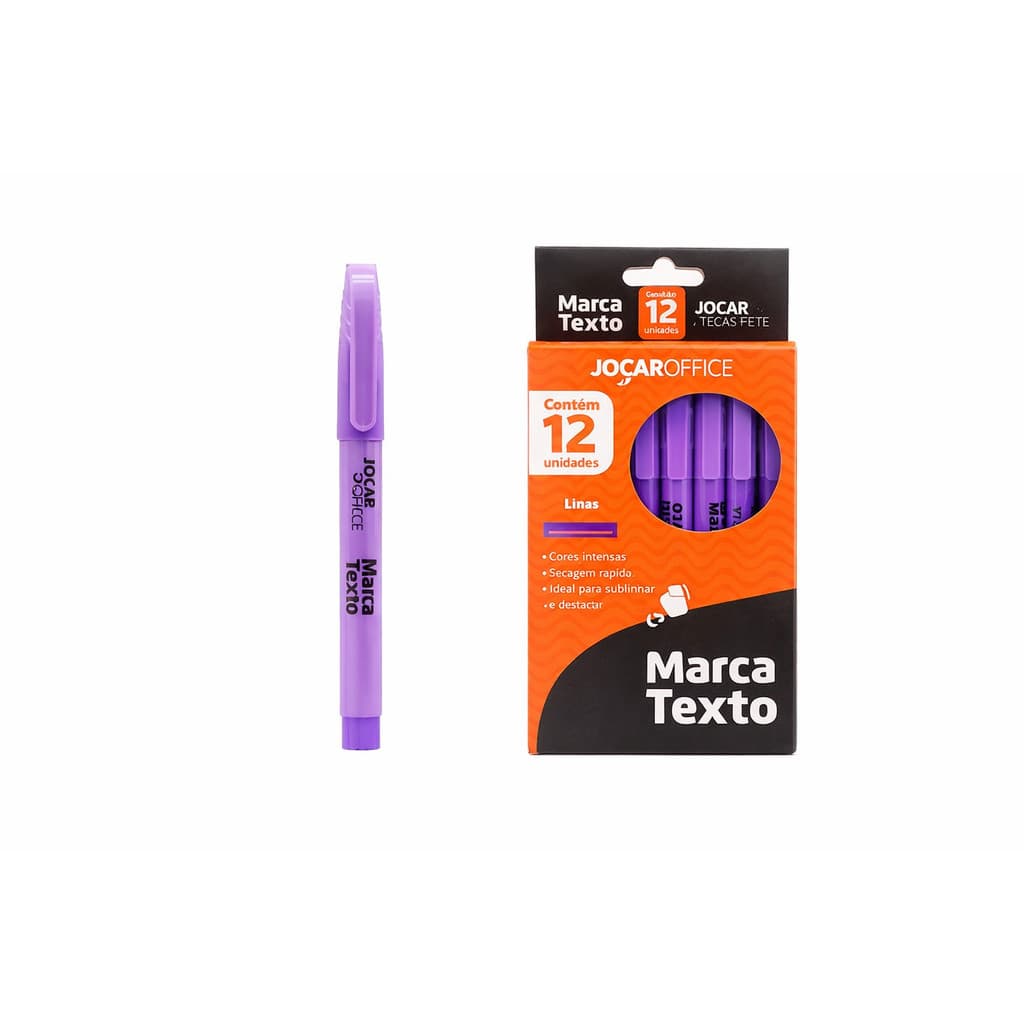 Marca Texto Slim Lilás Cx/12 Unds Jocar Office