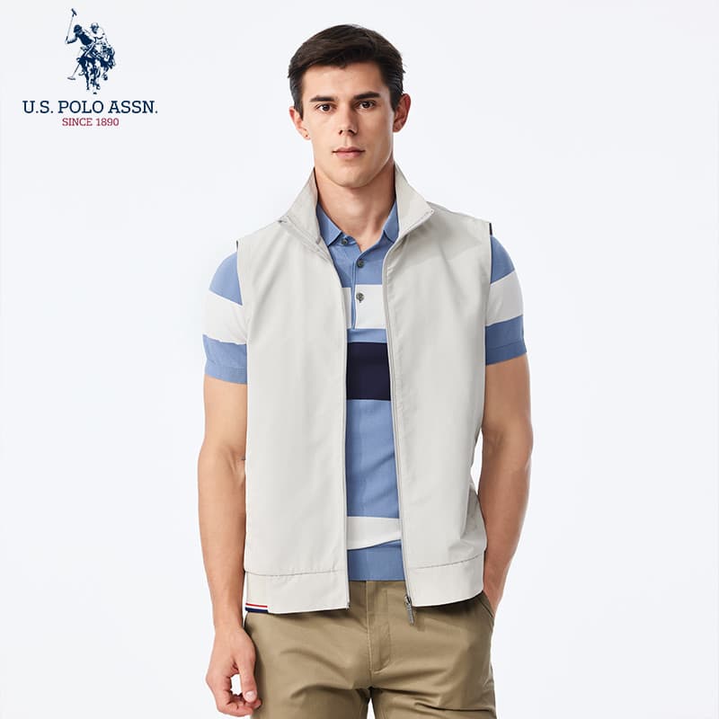 Uspoloassn American Poloassn Association Primavera Outono Colete Masculino Gola Sem Mangas Jaqueta Colete de Meia-Idade