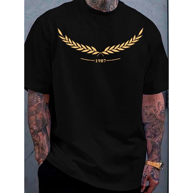 Camiseta masculina estilosa luxo "1987" blusa masculina peruana camisa streetwear 100% algodão