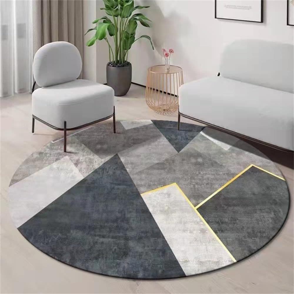 Tapete Redondo Veludo 160cm Antiderrapante Sala Quarto Escritório Carpete Conforto Decor