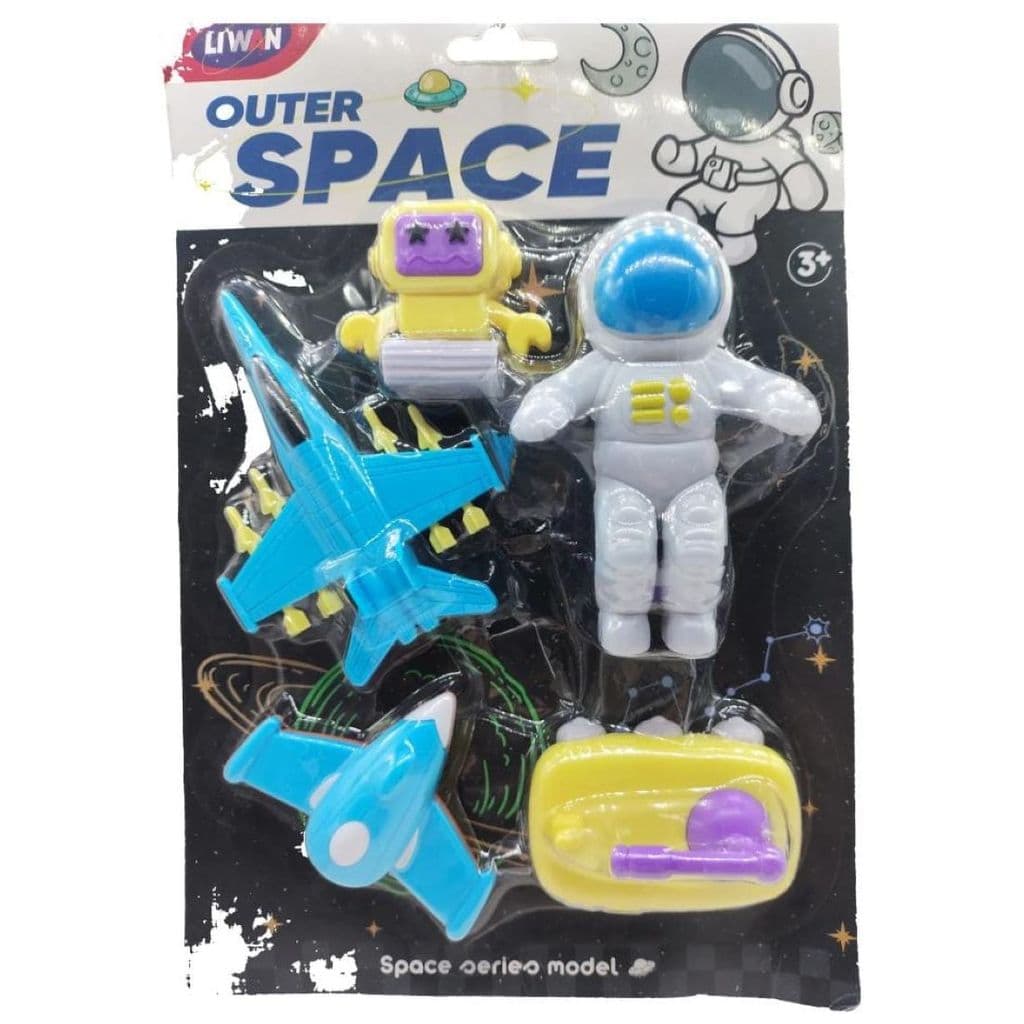 Kit 5 Bonecos Astronautas Exploradores – Brinquedo Coleção Galáxia Espacial