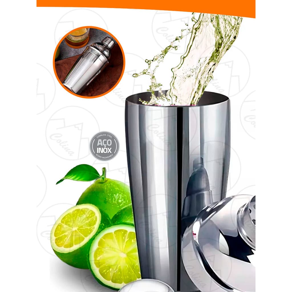 Coqueteleira de Inox 500ml para Caipirinha e Drinks – Ideal para Preparar Coquetéis Salte Oficial