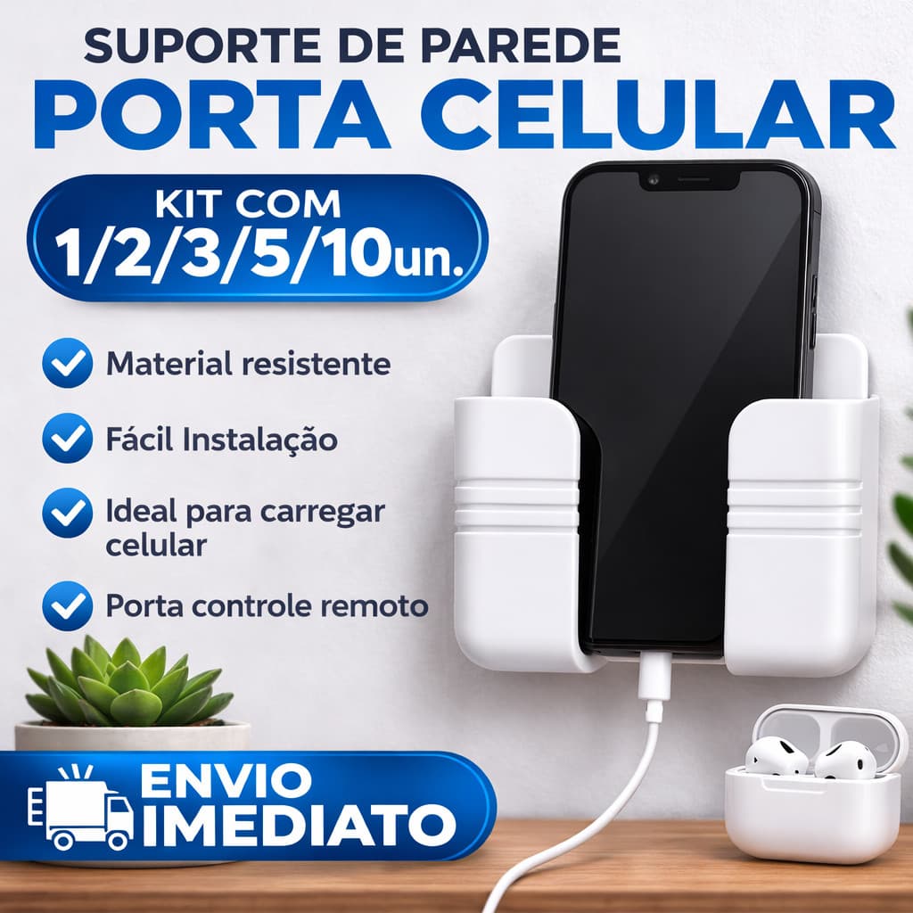 Suporte Multiuso De Parede Para Celular Controle Plástico Para Carregar Remoto Um Slot