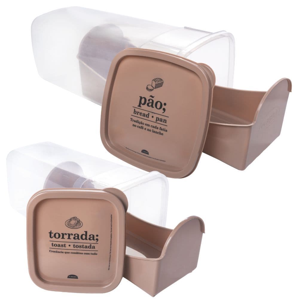 Kit porta biscoito / torrada e porta pão Plasutil