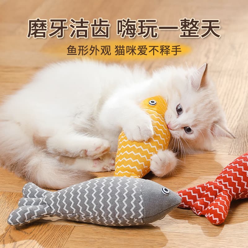 Pet catnip brinquedos gato brinquedos provocando gato linho peixe próprio feliz com catnip bonecas brinquedos para gatos