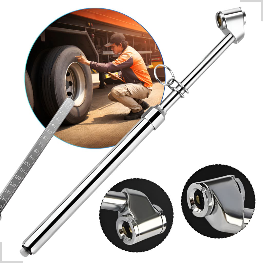 Medidor Calibrador Pneu Manual De Pressão Tipo Caneta 85 Psi Calibragem Bico Carro Caminhão Escala