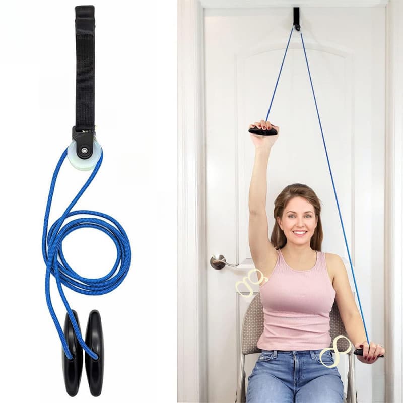 Polia de ombro para treinamento de moldura de porta, usada para fisioterapia, azul OK6A