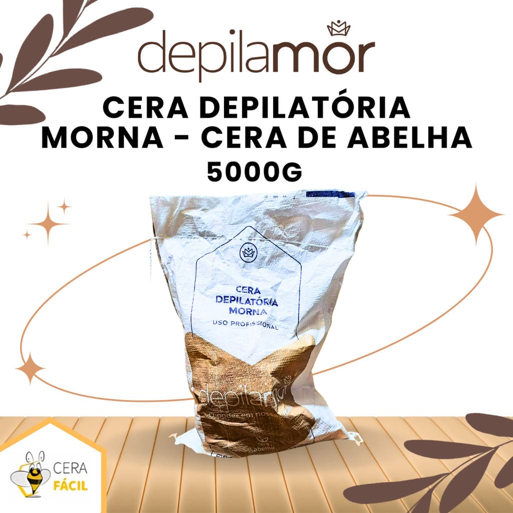 5kg Cera Depilatória Morna Cera de Abelha - Depilamor