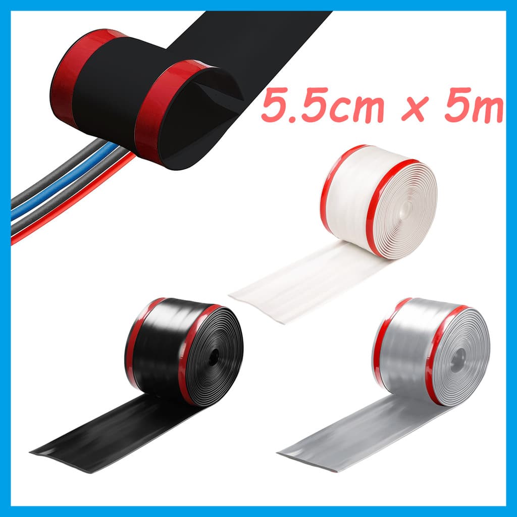 Cobertura de cabo 5 m x 5.5 cm, capas de cabo de PVC macio para fios, capa de de piso autoadesiva, protetor de cabo
