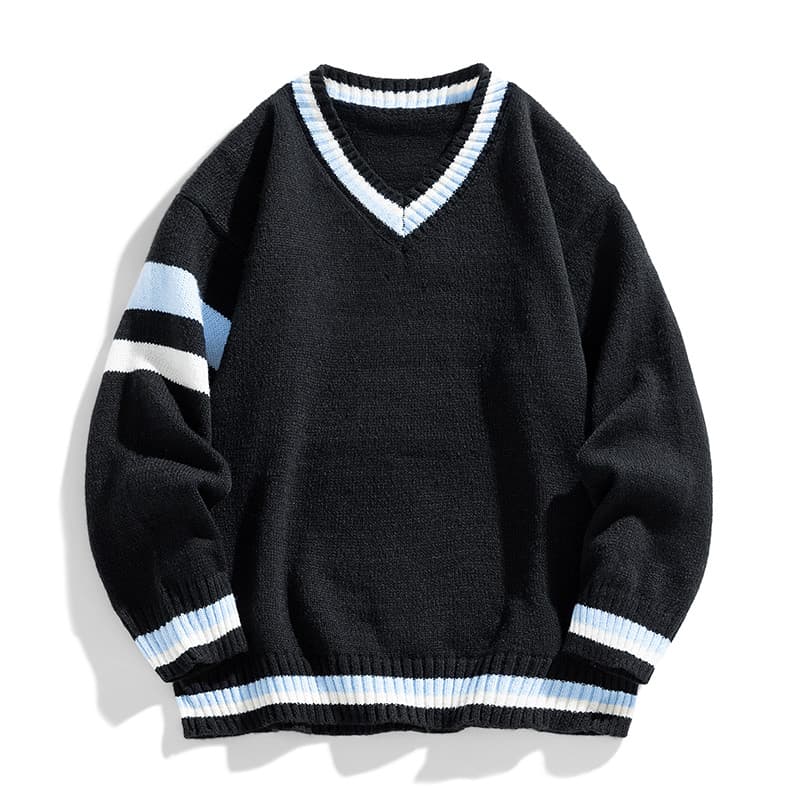 Estilo Preppy camisola com decote em v das mulheres dos homens outono inverno japonês Retro camisa de fundo interno casa