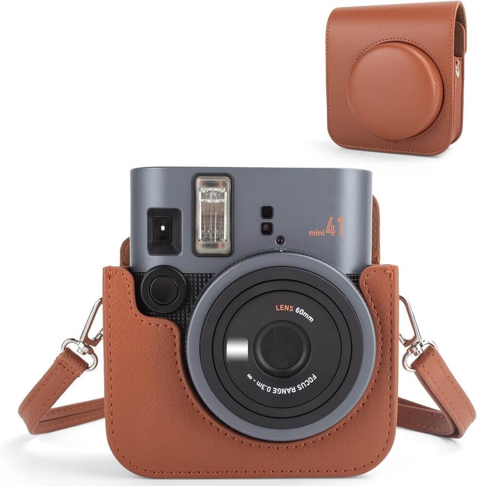 Bolsa Case de Couro Sintético para Câmera Instax Mini 41 – Capa com Proteção Elegante e Compacto