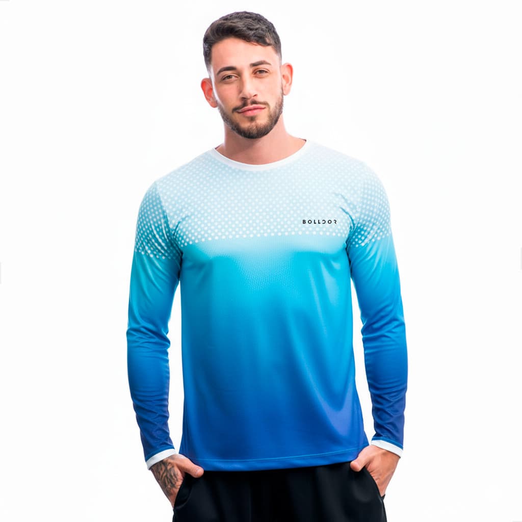 Camisa Dry Fit Masculina Manga Longa Proteção UV 50+ Secagem Rápida Esportiva B6