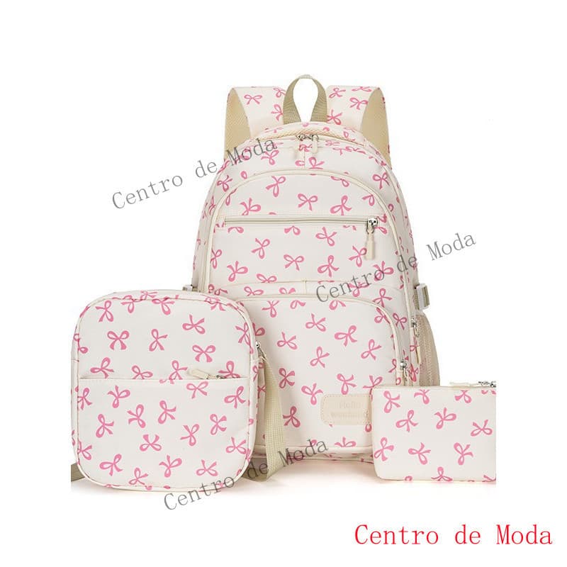 Nova Mochila com Laço para Meninas Estilo Coreano Ins Literário Fresco Mochila para Estudantes do Ensino Fundamental e M