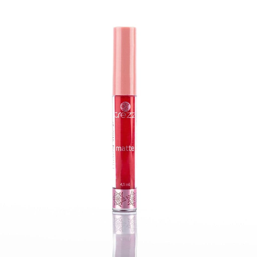 Batom Líquido Matte Trezz Poderosa Vermelho Vivo Intenso Sedutor Não Transfere 4,5ml