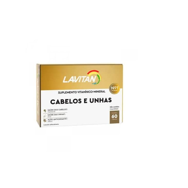 Lavitan Cabelos e Unhas Suplemento Alimentar com 60 Cápsulas