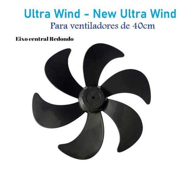 HÉLICE para Ventilador Ultra Wind / New Ultra Wind 40 cm 6 pás - PRETA - Hélice Ultra Wind 40cm (Furo Redondo)