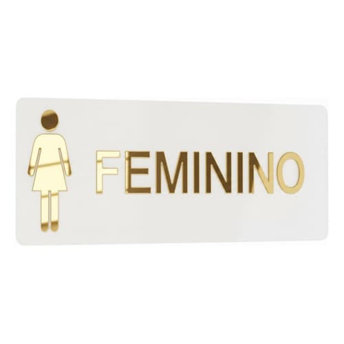 Placa Sinalização Banheiro Acrílico Espelhado Fem 30x10 Masculino Preto C/prata