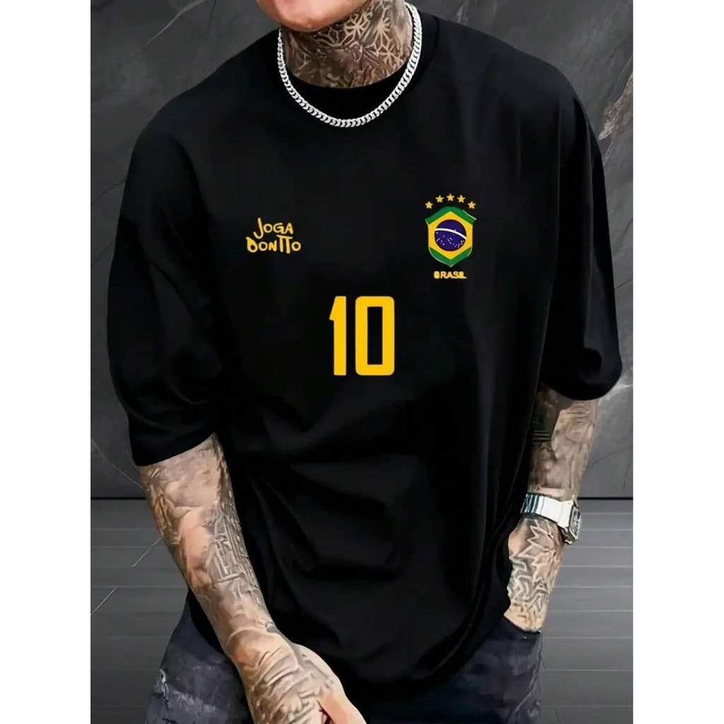 Camiseta Masculina Copa do Mundo Jogador joga Bonito Lançamento 100% algodão Unissex Plus Size Premium - Onlyone