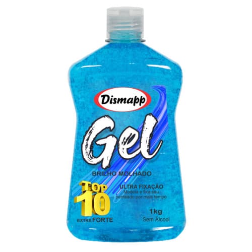 Gel Fixador De Cabelo Azul  Frasco 500g Dismapp Ultra Fixacao