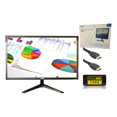 Monitor Luatek 23.6 Polegadas Full Hd Led Hdmi Vga Cor Preto 127/220v