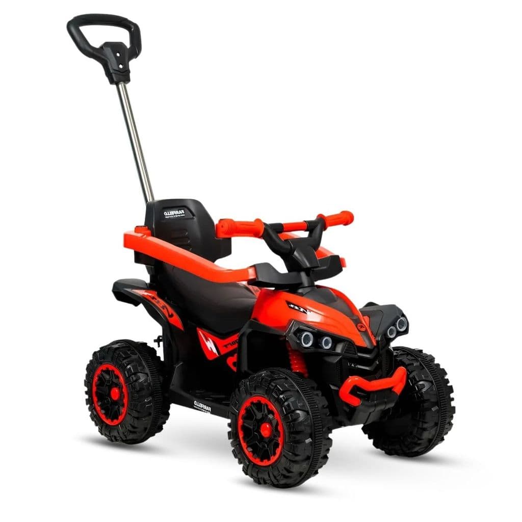 Quadriciclo Elétrico Infantil 6V Flash Wheels Com Empurrador, Luzes e Som Suporta até 30kg
