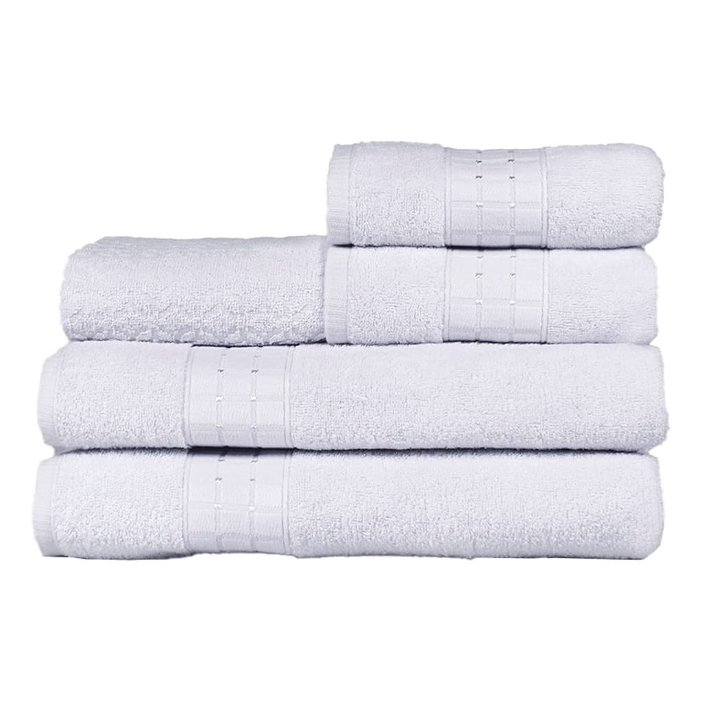 Jogo De Toalha De Banho 5 Peças Fio Penteado 570 G/m² Banhão 100% Algodão Resistente Macia