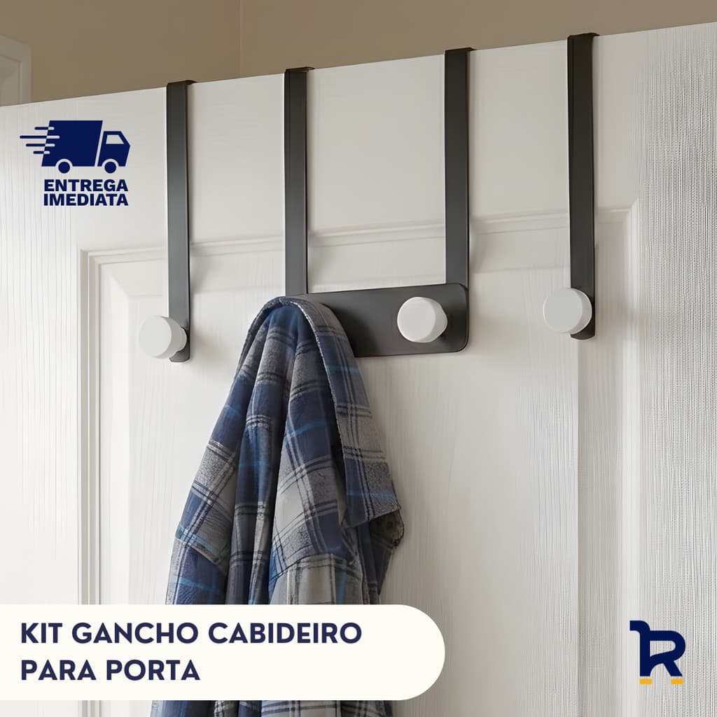 Suporte Gancho Cabide Para Porta Organizador Pendurar Multiuso 1,2 ou 4 Ganchos