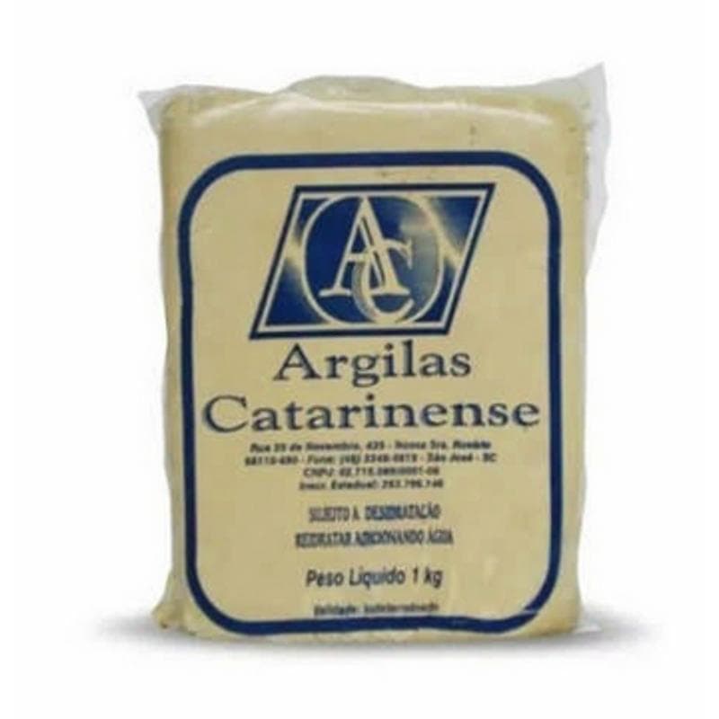 Argila Catarinense Natural 1kg – Massa para Cerâmica, Artesanato, Modelagem e Escultura